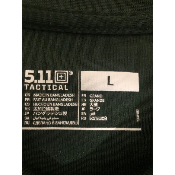 5.11 Tactical Polo Shirt Mens Green Large Performance 100% Polyester - Picture 3 of 6